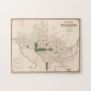 Vintage Karte von Washington DC (1876) Puzzle