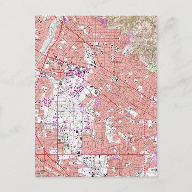 Vintage Karte von Whittier California (1965) (Vorderseite)