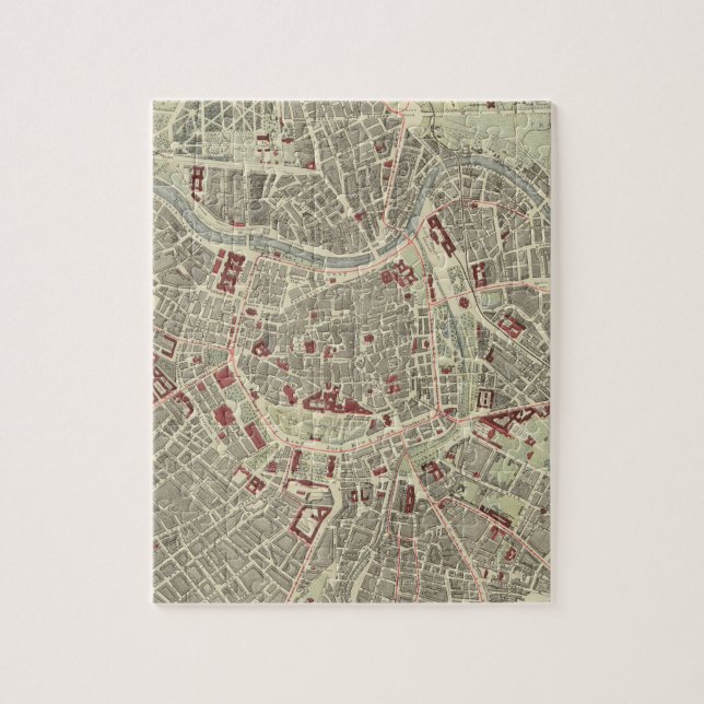 Vintage Karte von Wien Österreich (1883) Puzzle (Vertikal)