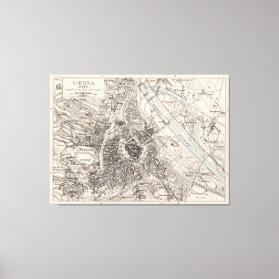 Vintage Karte von Wien Österreich (1906) Leinwanddruck