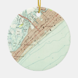 Vintage Karte von Wildwood NJ (1955) Keramikornament