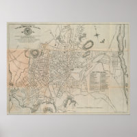 Vintage Karte von Worcester MA (1891)