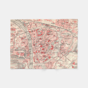 Vintage Karte von Würzburg Deutschland (1905) Fleecedecke