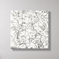 Vintage Karte von Yellowstone Nationalpark