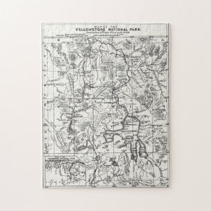 Vintage Karte von Yellowstone Nationalpark Puzzle
