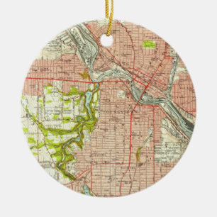 Vintage Karte von Youngstown Ohio (1951) Keramik Ornament