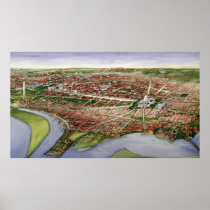 Vintage Karte Washington D.C. (1901) Poster