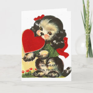 Vintage Karte Welpevalentines Tages