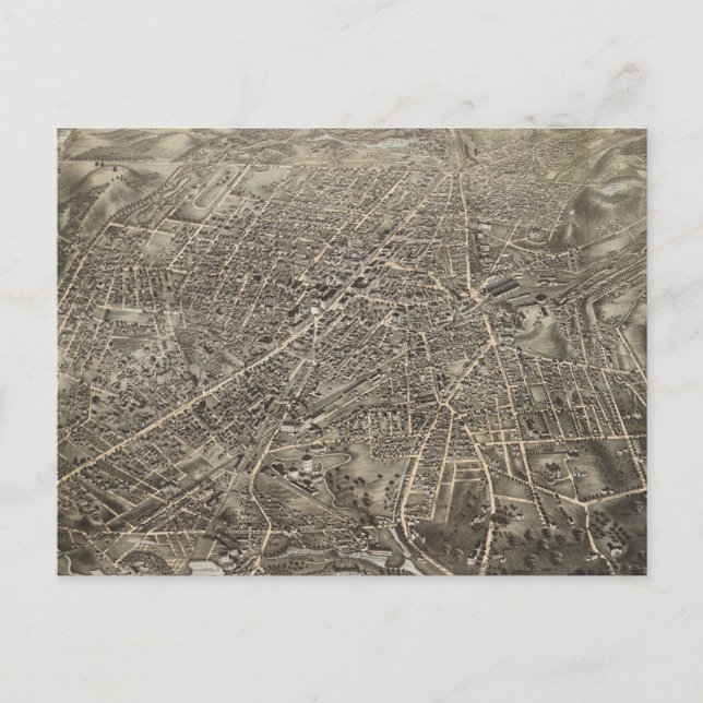 Vintage Karte Worcester MA (1878) (Vorderseite)