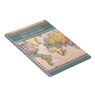 Vintage Karte World Atlas Travel Lover Notizblock