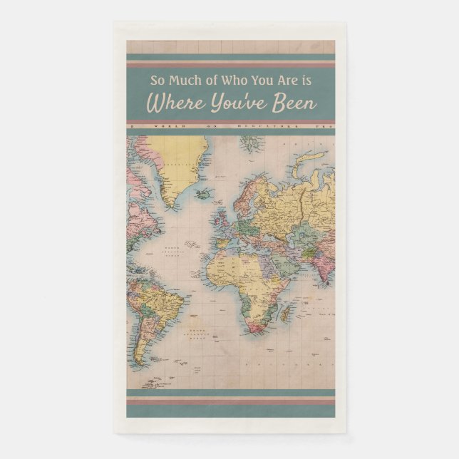 Vintage Karte World Atlas Travel Lover Serviette (Vorderseite)