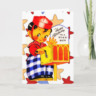 Vintage Karte zum Geburtstag zum kleinen Jungen gl