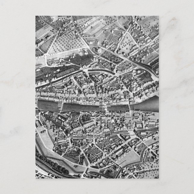 Vintage Karte Zürich Schweiz (1850) (Vorderseite)