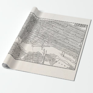 Vintage Karten 1800s New York City Brooklyn Geschenkpapier