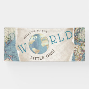 Vintage-Karten-Baby-Shower-Banner Banner
