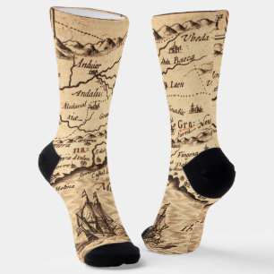 Vintage-Karten-Crew-Socken Socken