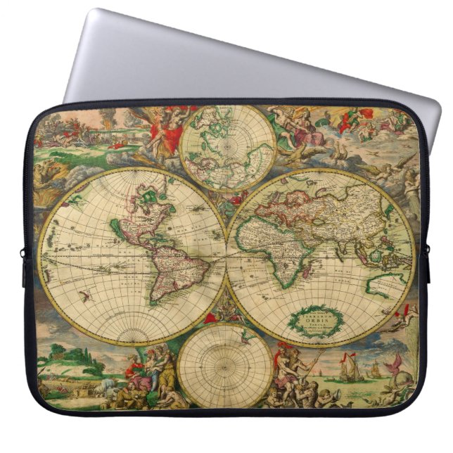 Vintage Karten der alten Welt Antike Karten Laptopschutzhülle (Vorderseite)