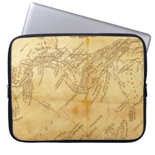 Vintage-Karten-Hintergrundpapier Laptopschutzhülle