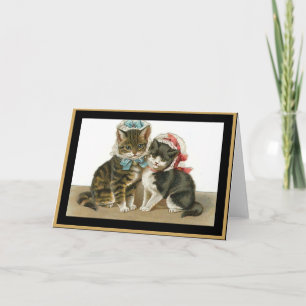 Vintage-Karten Katzen mit Hüten Karte