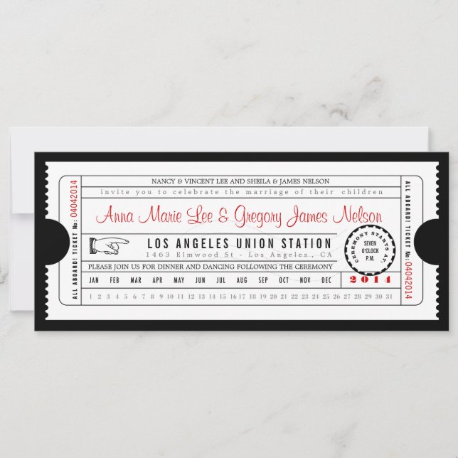 Vintage Karten-Lochkarte-Einladung im Schwarzen Einladung (Vorderseite)