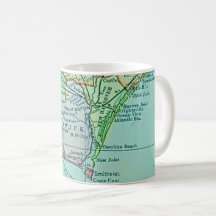 Vintage-Karten-Postkarten-Tasse der Küste von Geor