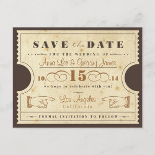 Vintage Karten-Save the Date Postkarte