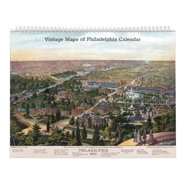 Vintage Karten von Philadelphia Kalender (Titelbild)