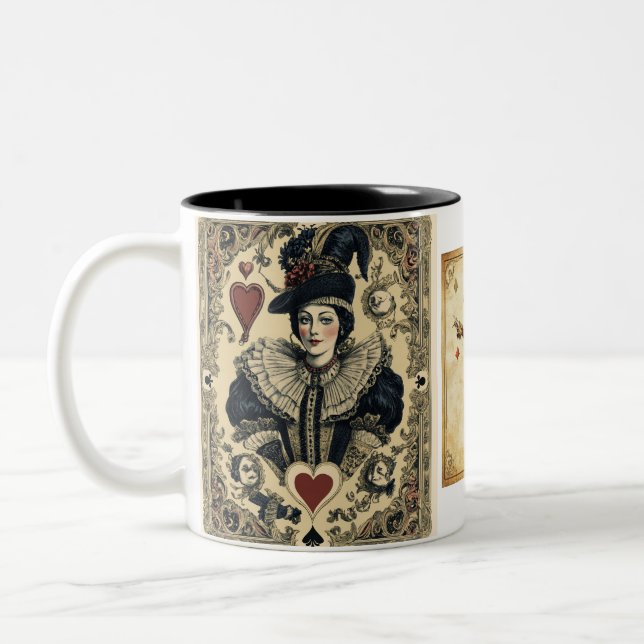 Vintage Kartenabdeckung Zweifarbige Tasse (Links)