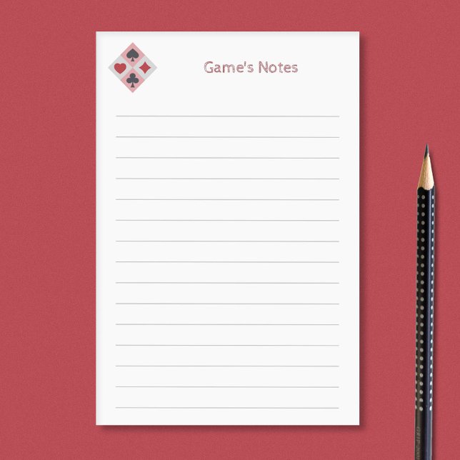 Vintage Kartenfarben Post-it Klebezettel (Vintage Playing Cards Colors Post-it Notes)