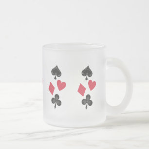Vintage Kartenkarten-Anzug, Diamant, Herz, Klubs, Mattglastasse