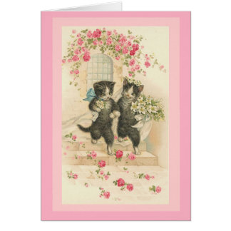 Vintage Kartenkatzenhochzeit