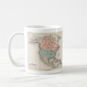 Vintage Kartografische Karte von Nordamerika (1878 Kaffeetasse