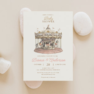 Vintage-Karussell-Baby-Party-Einladung 3 Einladung
