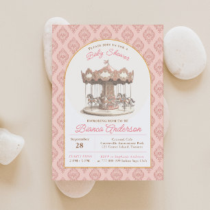 Vintage-Karussell-Einladung zur Babyparty Einladung