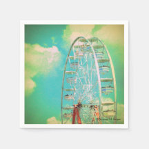 Vintage Karussell-Riesenrad - Cocktailservietten