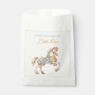 Vintage Karussellpferd Blaue Aquarell-Baby-Party Geschenktütchen