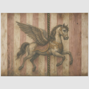 Vintage-Karussellpferd Pegasus Antikes Karneval Seidenpapier