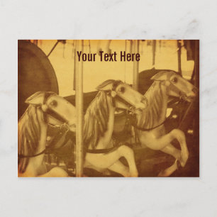 Vintage Karussellpferde - individuell anpassbare P Postkarte