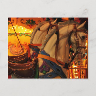 Vintage Karussellpferde Postkarte