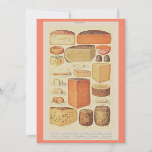 Vintage-Käse-Diagramm-Illustration Käse-Menü Feiertagskarte
