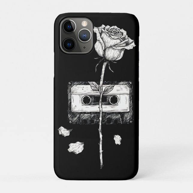 Vintage-Kassette Blütenrose Ästhetik  Case-Mate iPhone Hülle (Rückseite)