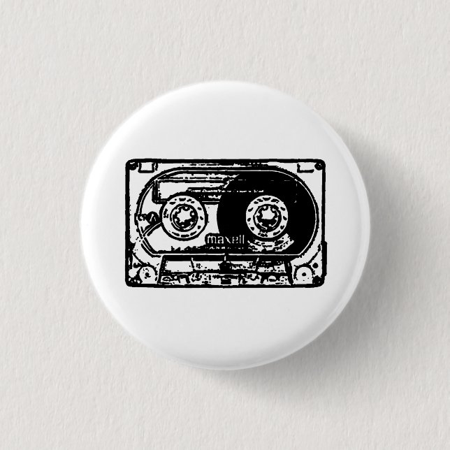 Vintage Kassette Button (Vorderseite)