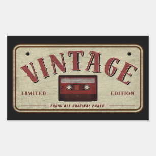 Vintage-Kassette Limited Edition Musikliebhaber Rechteckiger Aufkleber