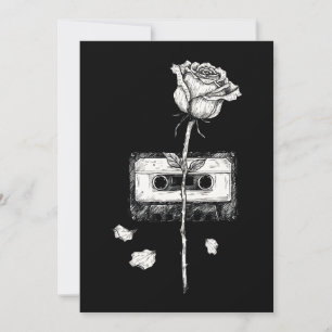 Vintage-Kassette mit aufblühender Rose Ästhetik  Einladung