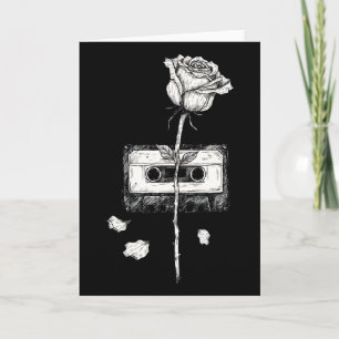 Vintage-Kassette mit aufblühender Rose Ästhetik  Karte