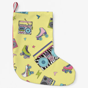 Vintage Kassette, Roller-Skate: Retro Kleiner Weihnachtsstrumpf