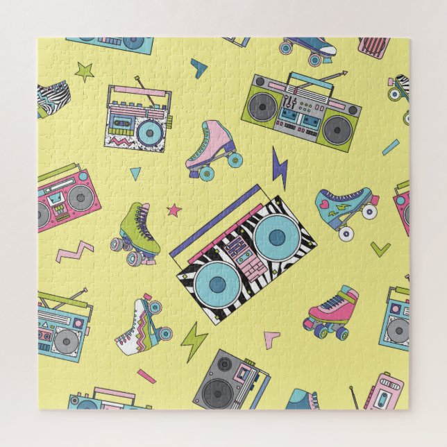 Vintage Kassette, Roller-Skate: Retro Puzzle (Vertikal)