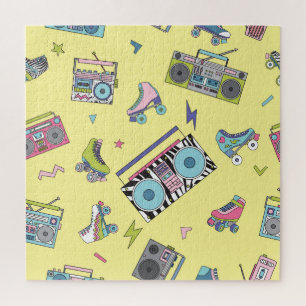 Vintage-Kassette, Rollschuhe: Retro Puzzle