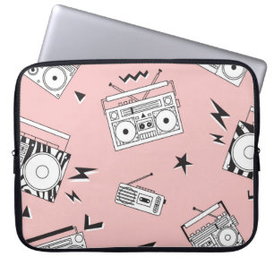 Vintage Kassettenabspielgeräte: Retromuster. Laptopschutzhülle