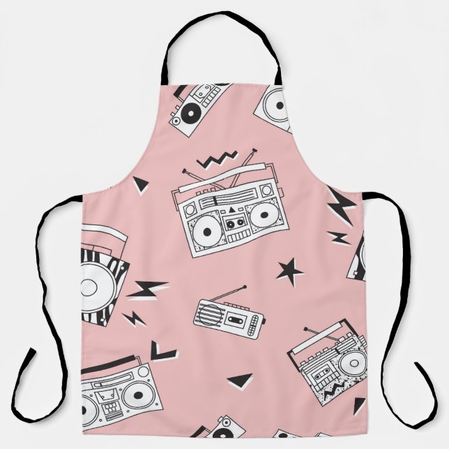 Vintage Kassettenabspielgeräte: Retromuster. Schürze (Vorderseite)